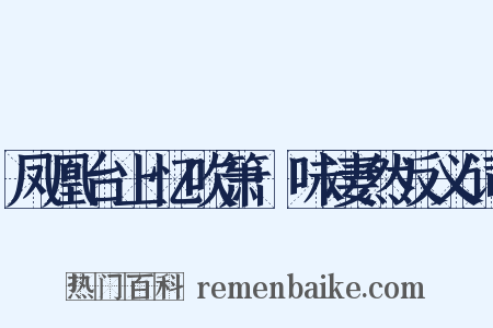 凤凰台上忆吹箫·味凄然反义词是什么意思的图片